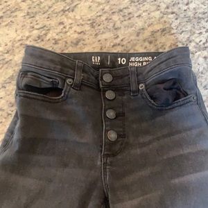 Girls black gray begging.  Gap.